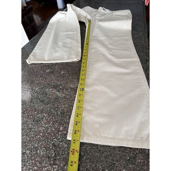 Tommy Hilfiger Women’s Pants Wide Leg Flared Mid Rise Chinos cream Y2K 10 - Picture 11 of 12